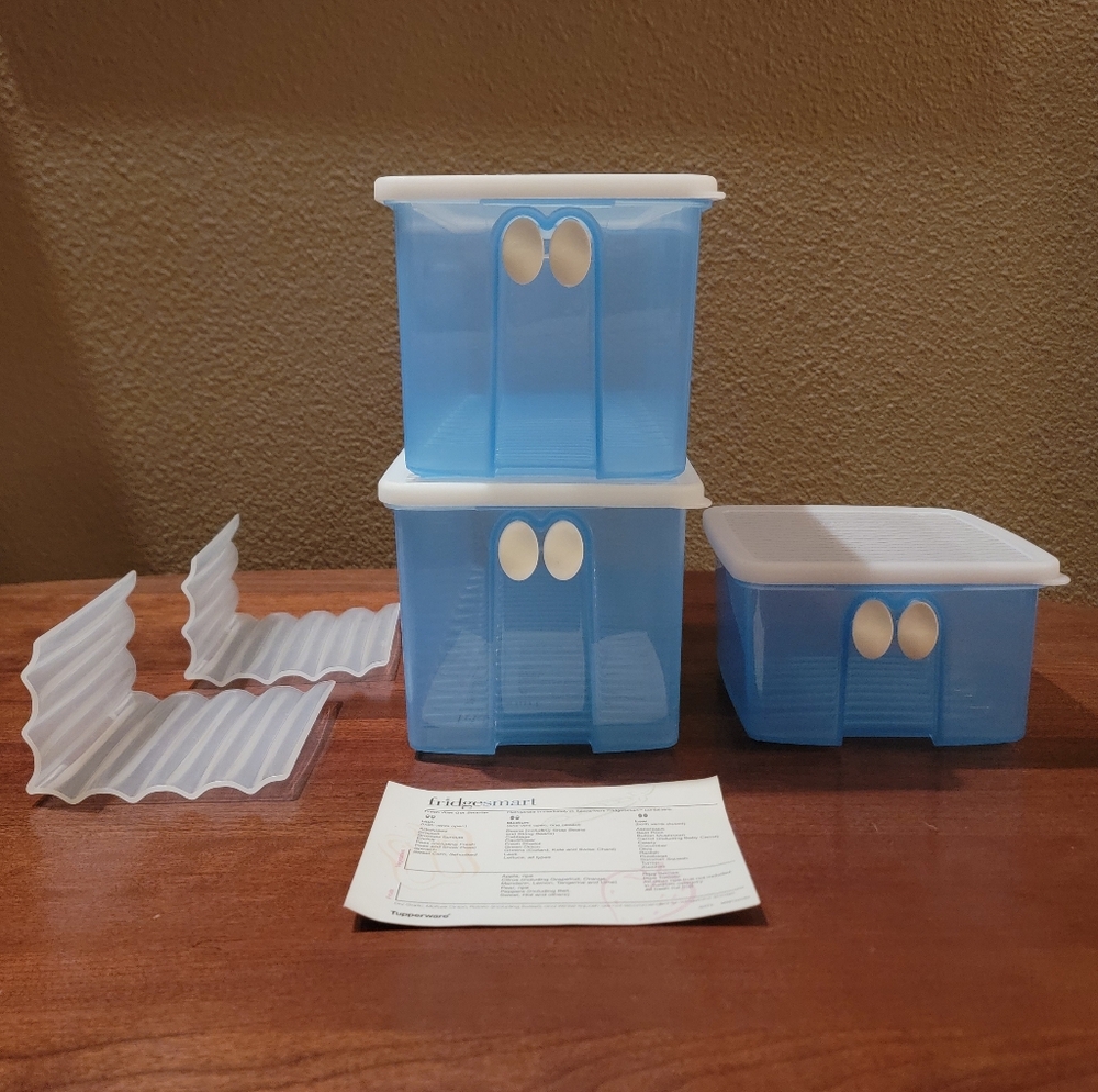 Tupperware 3-piece Fridgesmart Set with 2 Dividers and Instructions